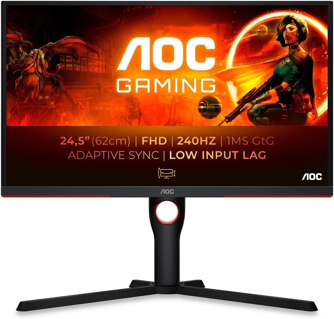 AOC 25G3ZM/BK 24.5'' 240Hz 0.5ms HDMI Dp Adaptivesync Fhd Va Gaming Monitör