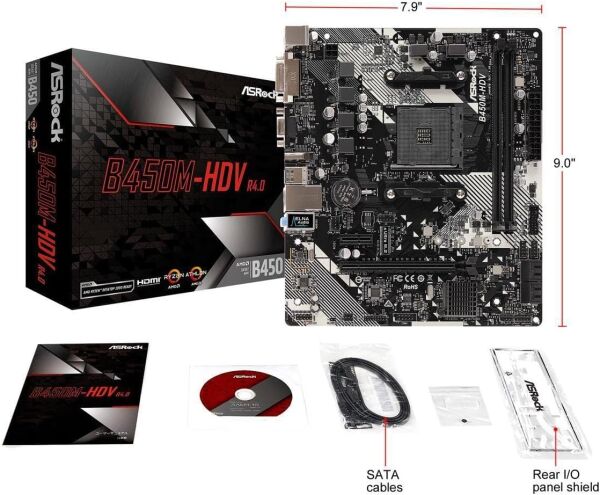 Asrock B450M-HDV R4.0 M.2 Matx Am4 Anakart