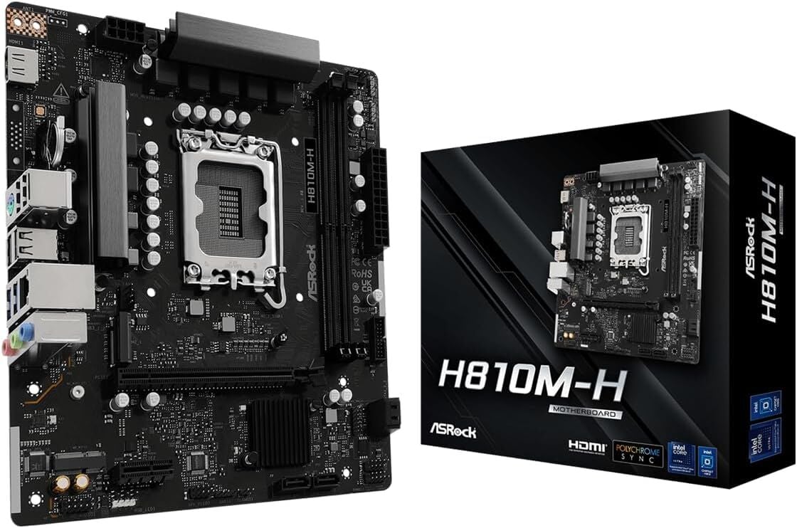 AsRock H810M-H 6400 Mhz DDR5 Soket 1851 M.2 Usb 3.2 Hdmi Matx Anakart