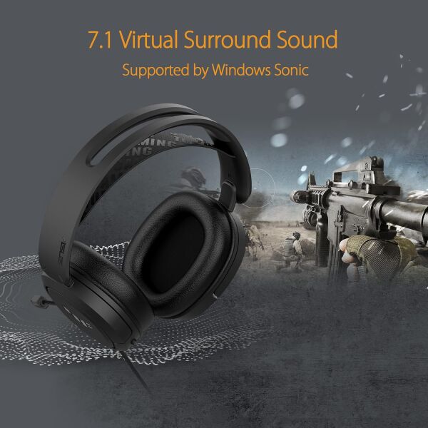 Asus TUF Gaming H1 7.1 Surround 3.5mm Kablolu Siyah Gaming (Oyuncu) Kulaklık