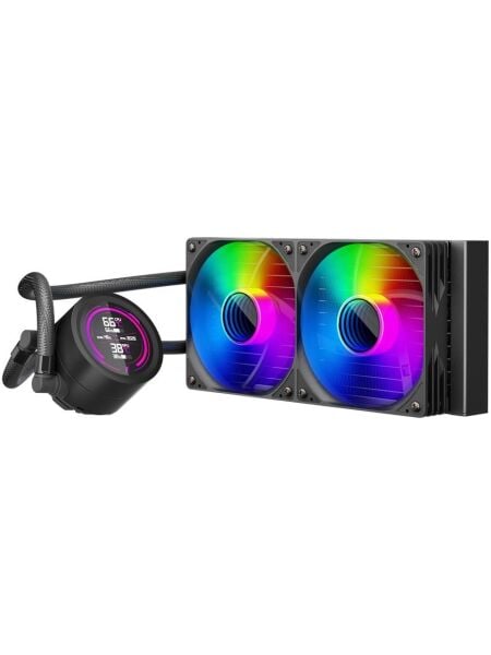 1ST Player Thunderstorm TS4 240mm Siyah ARGB Dijital Sıcaklık Ekran Göstergeli AM5 / LGA 1851 İşlemci Sıvı Soğutucu