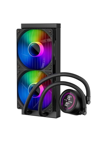 1ST Player Thunderstorm TS4 240mm Siyah ARGB Dijital Sıcaklık Ekran Göstergeli AM5 / LGA 1851 İşlemci Sıvı Soğutucu